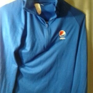 Pepsi Blue Zip-Up Pullover Long Sleeve Shirt